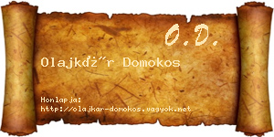Olajkár Domokos névjegykártya